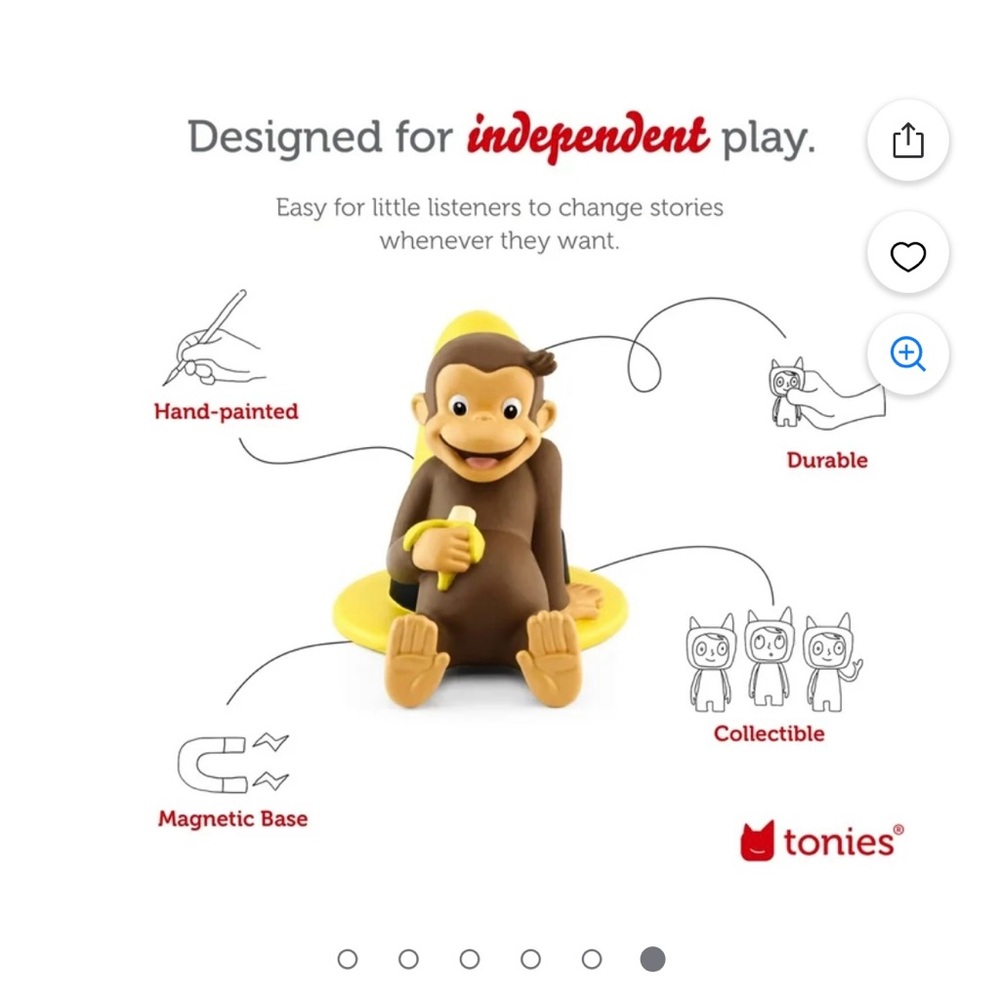 Tonies Curious George Hand-Painted Collectible Toy